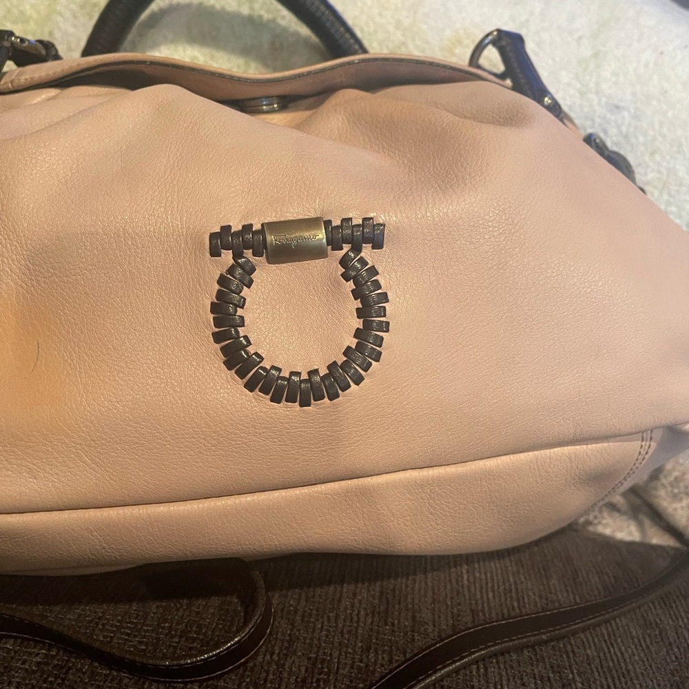 Salvatore Ferragamo Pink Shoulder Bag with Elegant Metal Hardware